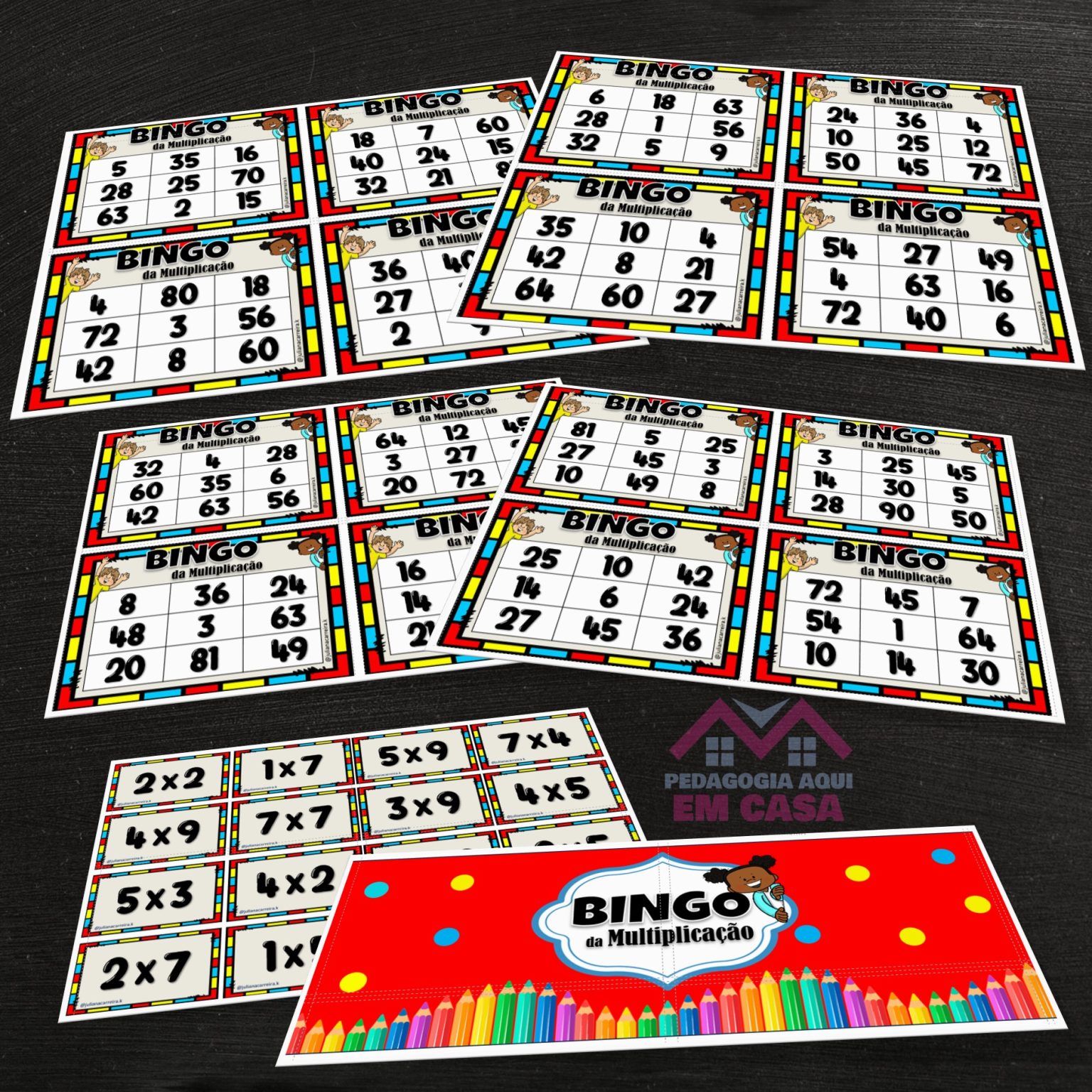 Bingo Multiplicação – Pedagogia aqui em casa – Juliana Carreira