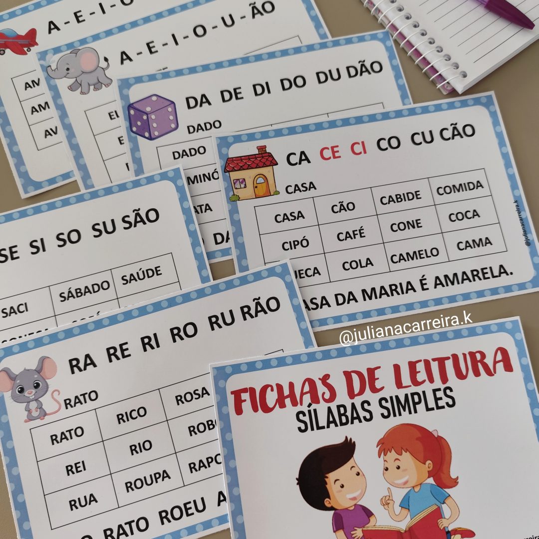Fichas de Leitura - Sílabas Simples