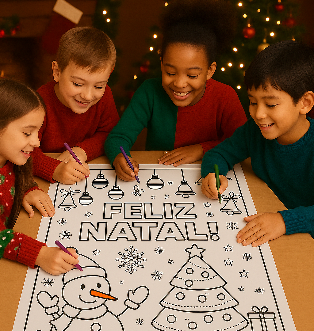 Painel de Natal para colorir