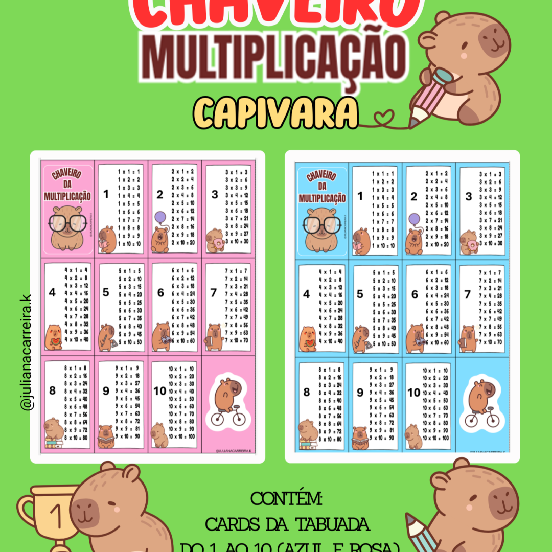 Chaveiro da Multiplicação – Capivara
