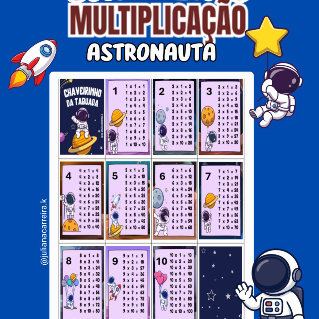 Chaveiro da Multiplicação – Astronauta
