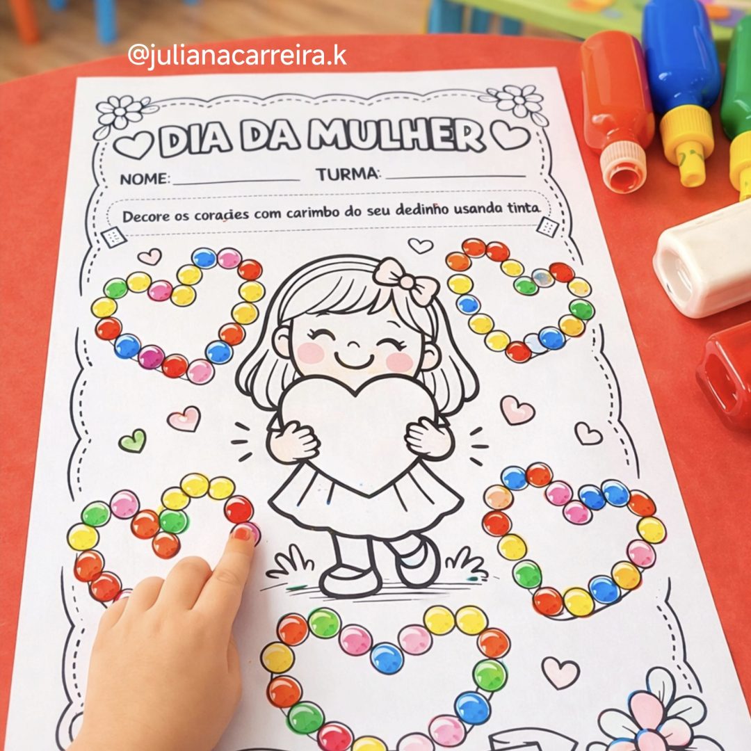 Atividade Dia da Mulher – Carimbo com Dedinho