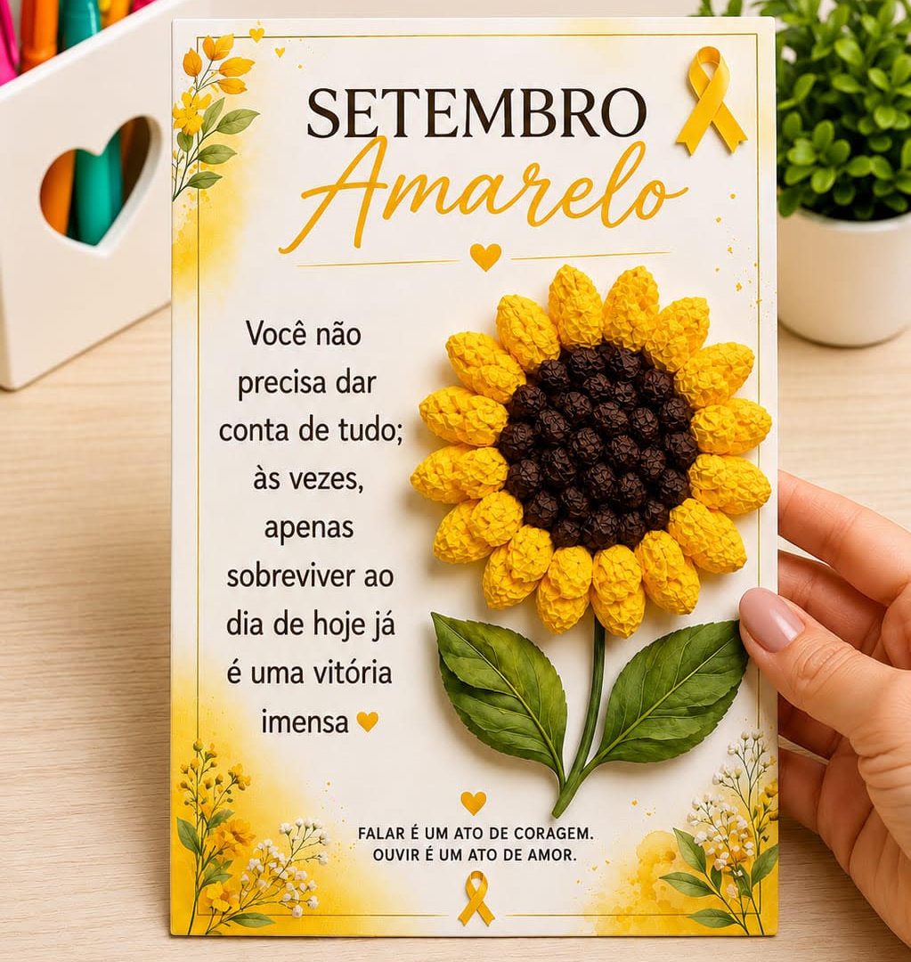 Cartão Setembro Amarelo – Girassol