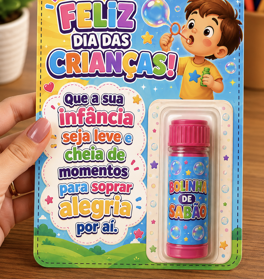 Lembrancinha Dia das Crianças – Bolinha de Sabão 